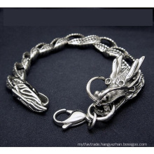 Stainless Steel Men Dragon Curb Chain Bracelets Body Jewelry